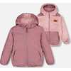 Transition Reversible Sherpa & Nylon Jacket, Old Pink - Coats - 1 - thumbnail