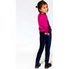 Velvet Ribbed Treggings, Dark Navy - Leggings - 2