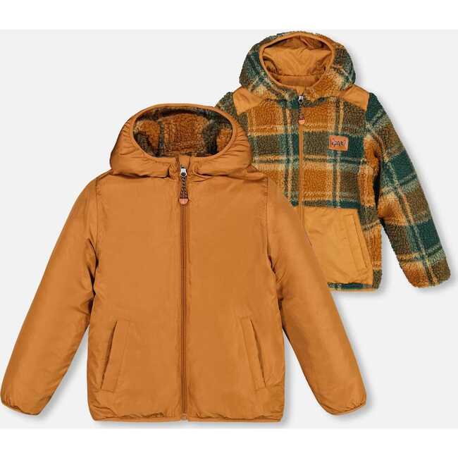 Transition Reversible Sherpa And Nylon Jacket Golden Caramel Transition Reversible Sherpa And Nylon Jacket Golden Caramel