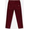 Velvet Ribbed Treggings, Red Wine - Leggings - 3