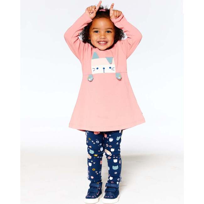 Tunic & Print Legging Set, Rosette Pink & Navy - Mixed Apparel Set - 2