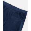 Velvet Ribbed Treggings, Dark Navy - Leggings - 4