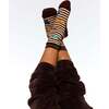 Semi Striped Socks, Brown & Beige - Socks - 2
