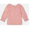 Tulip Print Ruffle Collar Muslin Blouse, Pinky - Blouses - 3