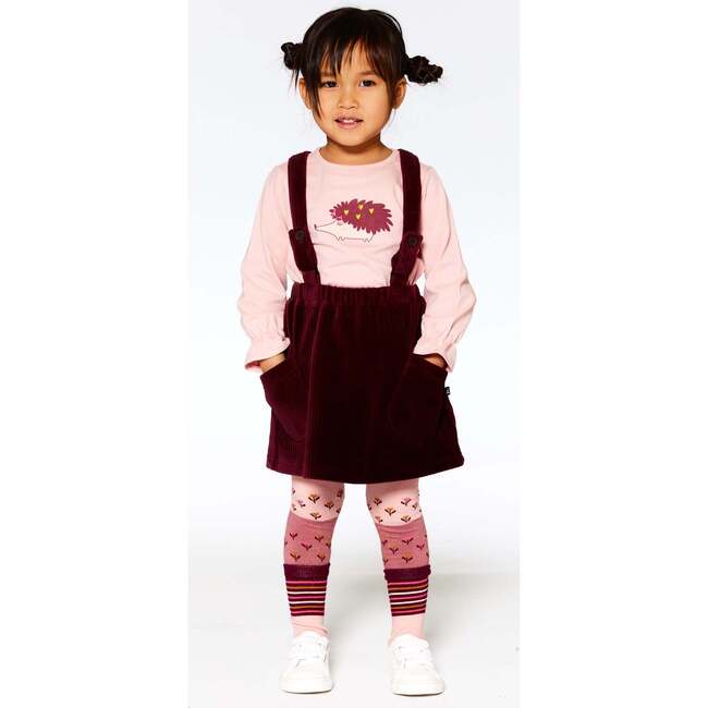 Ribbed Velvet Skirt, Burgundy - Skirts - 2