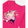 Unicorn Print Long Sleeve T-Shirt, Purple Pink - T-Shirts - 4