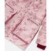 Vintage Floral Print Faux Fur Hooded Puffy Jacket, Pink - Jackets - 6