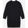Round-The-Neck Sequins Knit Dress, Black - Dresses - 3