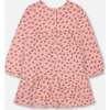 Tulip Print Muslin Long Sleeve Frilled Dress, Pinky - Dresses - 3