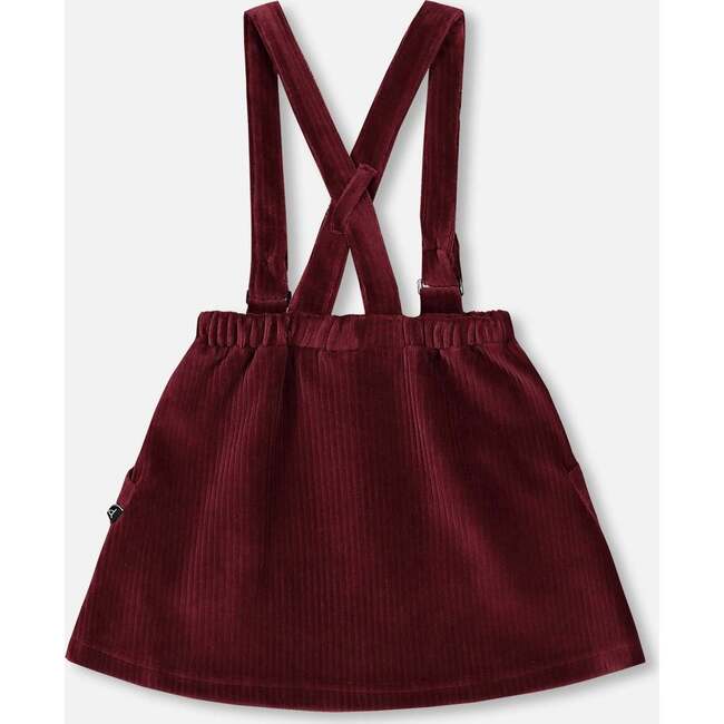 Ribbed Velvet Skirt, Burgundy - Skirts - 3
