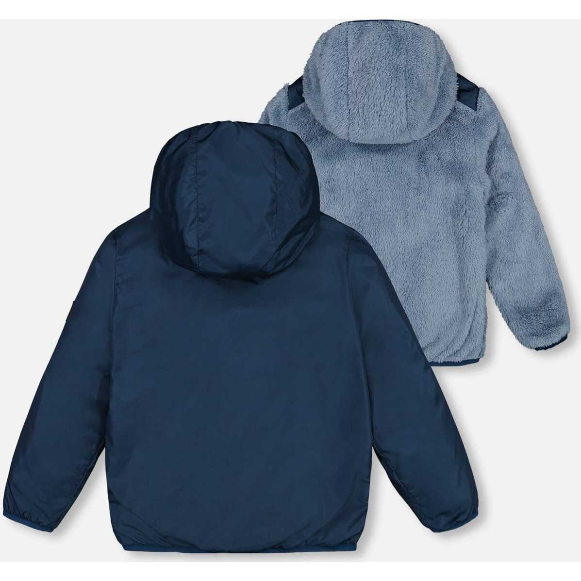 Transition Reversible Sherpa And Nylon Jacket Teal Blue Transition Reversible Sherpa And Nylon Jacket Teal Blue