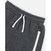 Zipper Pocket Fleece Sweatpants, Dark Grey Mix - Sweatpants - 4