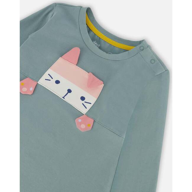 Tunic & Print Leggings Set, Sage Green & Navy - Mixed Apparel Set - 5