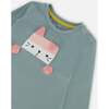Tunic & Print Leggings Set, Sage Green & Navy - Mixed Apparel Set - 5