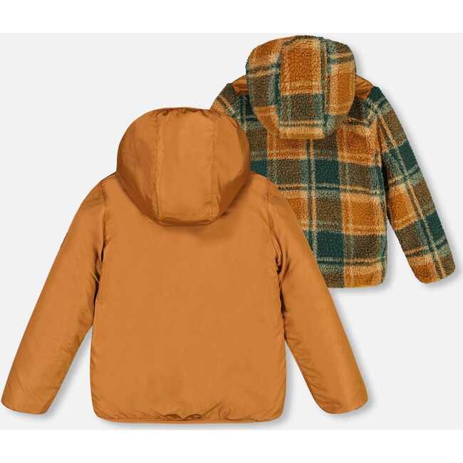 Transition Reversible Sherpa And Nylon Jacket Golden Caramel Transition Reversible Sherpa And Nylon Jacket Golden Caramel
