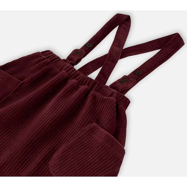 Ribbed Velvet Skirt, Burgundy - Skirts - 4