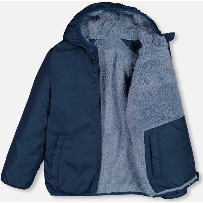 Transition Reversible Sherpa And Nylon Jacket Teal Blue Transition Reversible Sherpa And Nylon Jacket Teal Blue