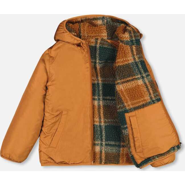 Transition Reversible Sherpa And Nylon Jacket Golden Caramel Transition Reversible Sherpa And Nylon Jacket Golden Caramel