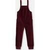 Ribbed Velvet Overalls, Burgundy - Overalls - 3