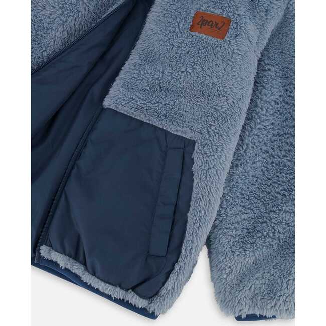 Transition Reversible Sherpa And Nylon Jacket Teal Blue Transition Reversible Sherpa And Nylon Jacket Teal Blue