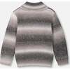 Ribbed Collar Oversized Sweater, Grey Gradient - Sweaters - 3