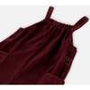 Ribbed Velvet Overalls, Burgundy - Overalls - 4