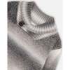 Ribbed Collar Oversized Sweater, Grey Gradient - Sweaters - 4