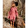 Muslin Long Sleeve Frilled Dress, Plum - Dresses - 2