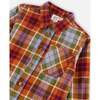 Plaid Flannel Shirt, Orange & Blue - Shirts - 5