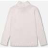 Super Soft Brushed Rib Mock Neck Top, White - T-Shirts - 3