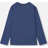 Tic-Tac-Toe Print Jersey T-Shirt, Indigo Blue - T-Shirts - 3