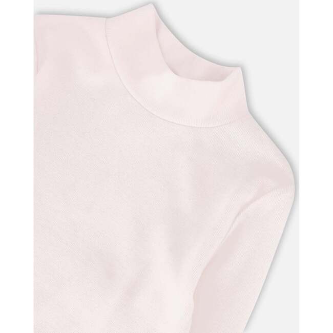 Super Soft Brushed Rib Mock Neck Top, White - T-Shirts - 4