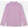 Super Soft Brushed Rib Mock Neck Top, Lilac - T-Shirts - 3