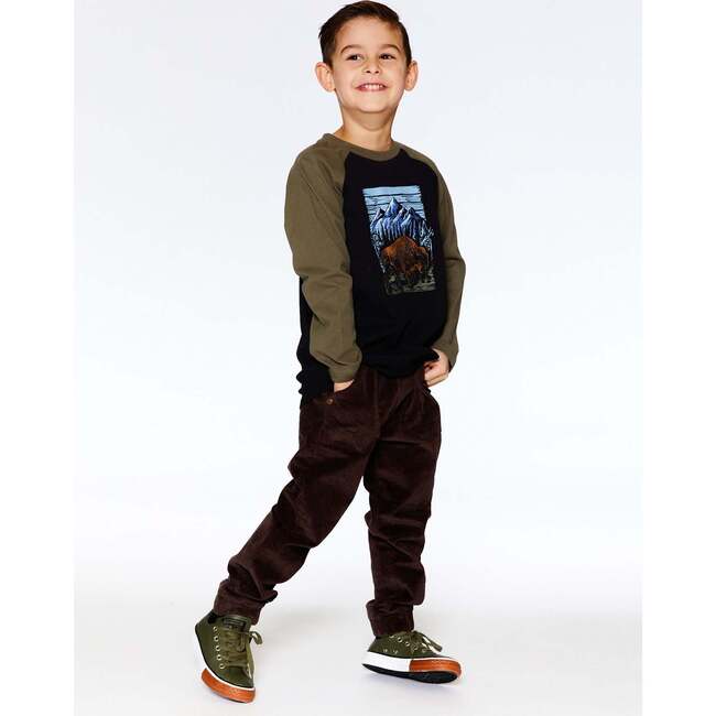 Stretch Corduroy Jogger Pants, Chocolate - Pants - 2