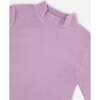 Super Soft Brushed Rib Mock Neck Top, Lilac - T-Shirts - 4