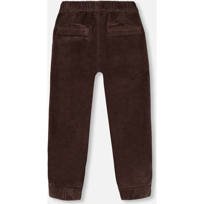 Stretch Corduroy Jogger Pants, Chocolate - Pants - 3