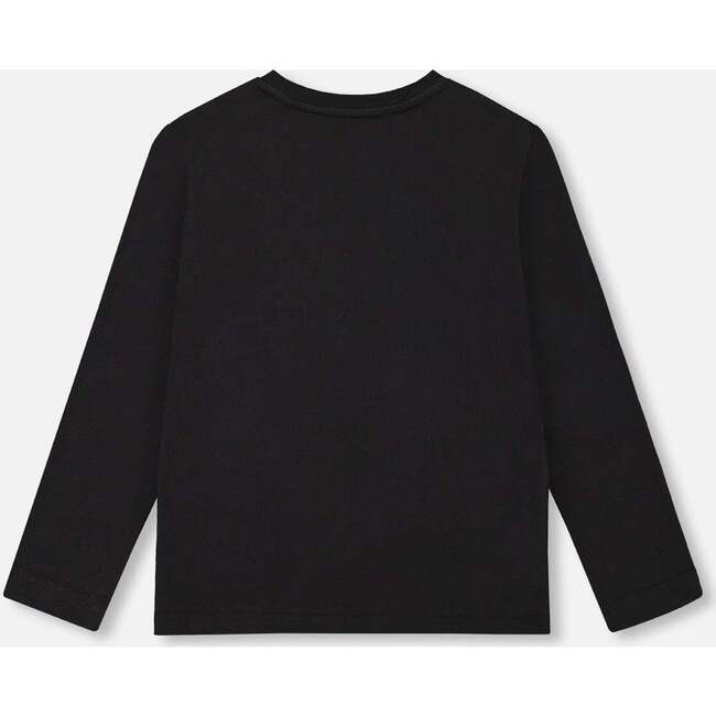 Smile Print Jersey T-Shirt, Black & Multicolors - T-Shirts - 3