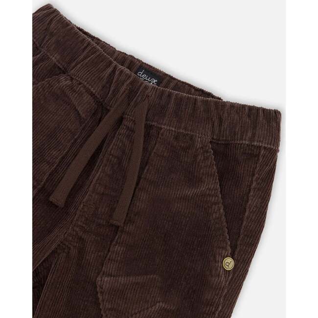 Stretch Corduroy Jogger Pants, Chocolate - Pants - 4