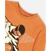 Snowboard Print Jersey T-Shirt, Burnt Orange - T-Shirts - 4