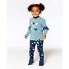 Sleepy Cats Print Leggings, Navy - Leggings - 2
