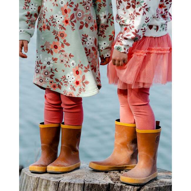 Leggings With Tulle Skirt, Salmon Pink - Leggings - 2