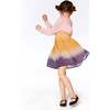 Long Cuffed Sleeve Smock Dress, Pink & Gold Gradient - Dresses - 2