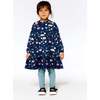 Sleepy Cats Print Drop Shoulder Mesh Frill Dress, Navy - Dresses - 3