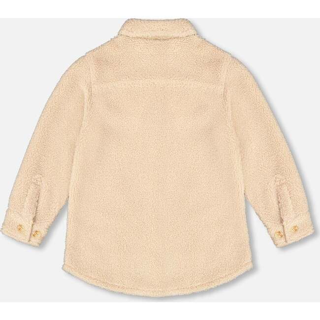 Sherpa Oversize Shirt, Beige - Jackets - 4