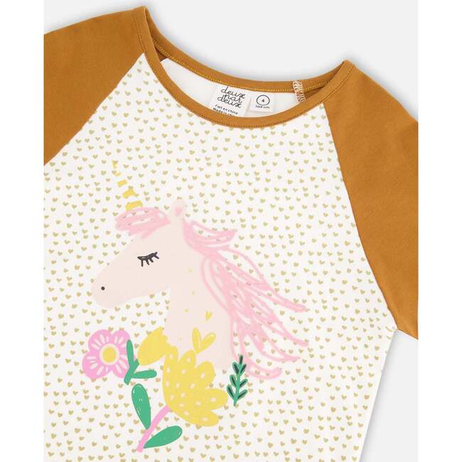 Long Raglan Sleeve Top, Golden Yellow - T-Shirts - 4