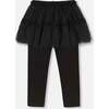 Leggings With Tulle Skirt, Black - Leggings - 3