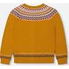 Icelandic Knit Cardigan, Yellow Ochre - Cardigans - 4