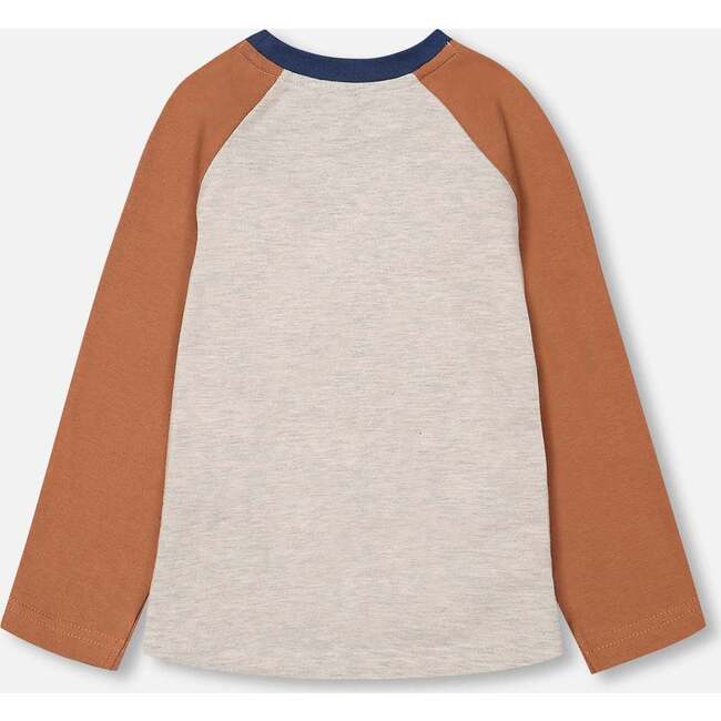 Game Print Raglan Sleeve Jersey T-Shirt, Oatmeal Mix - T-Shirts - 3