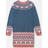 Icelandic Knit Dress, Teal Blue - Dresses - 4