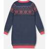 Icelandic Knit Denim Dress, Blue - Dresses - 4